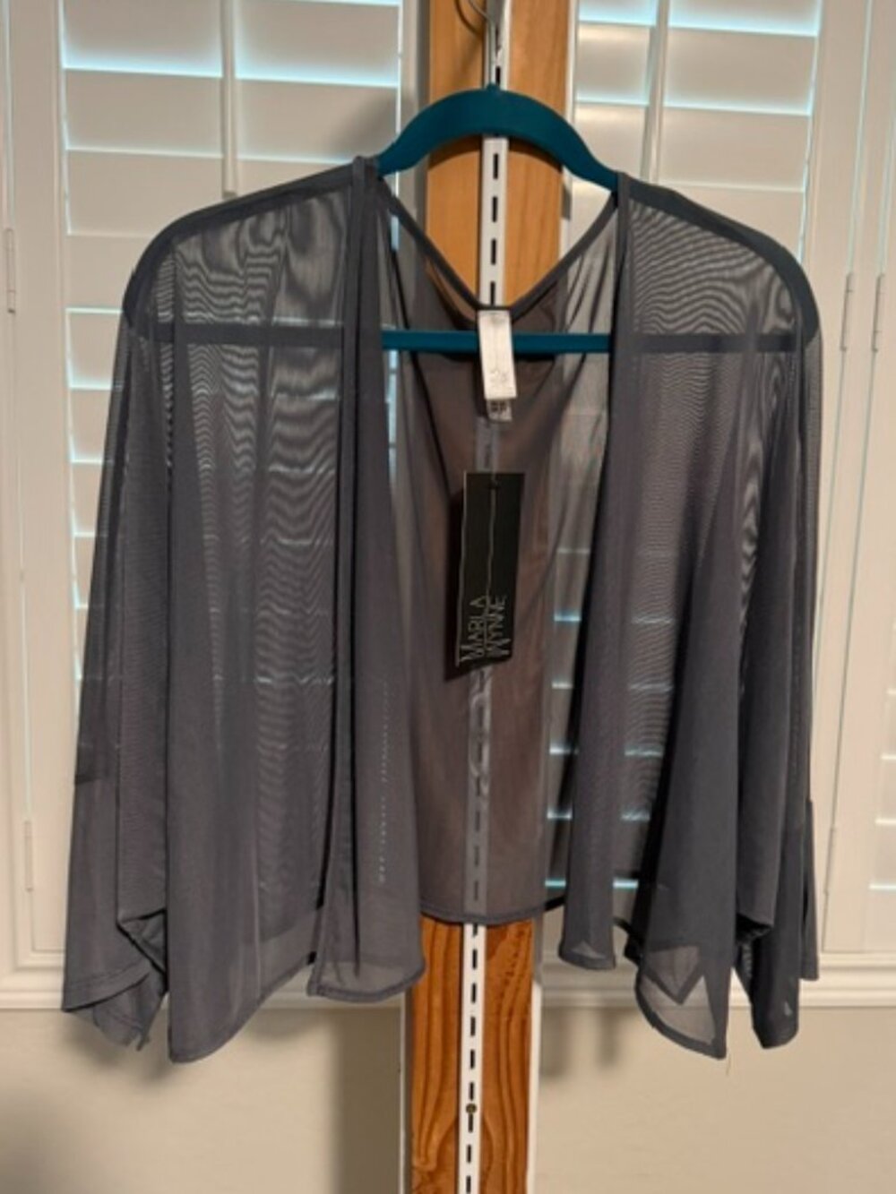 NWT Marla Wynne Layers Grey Sheer Butterfly Shrug